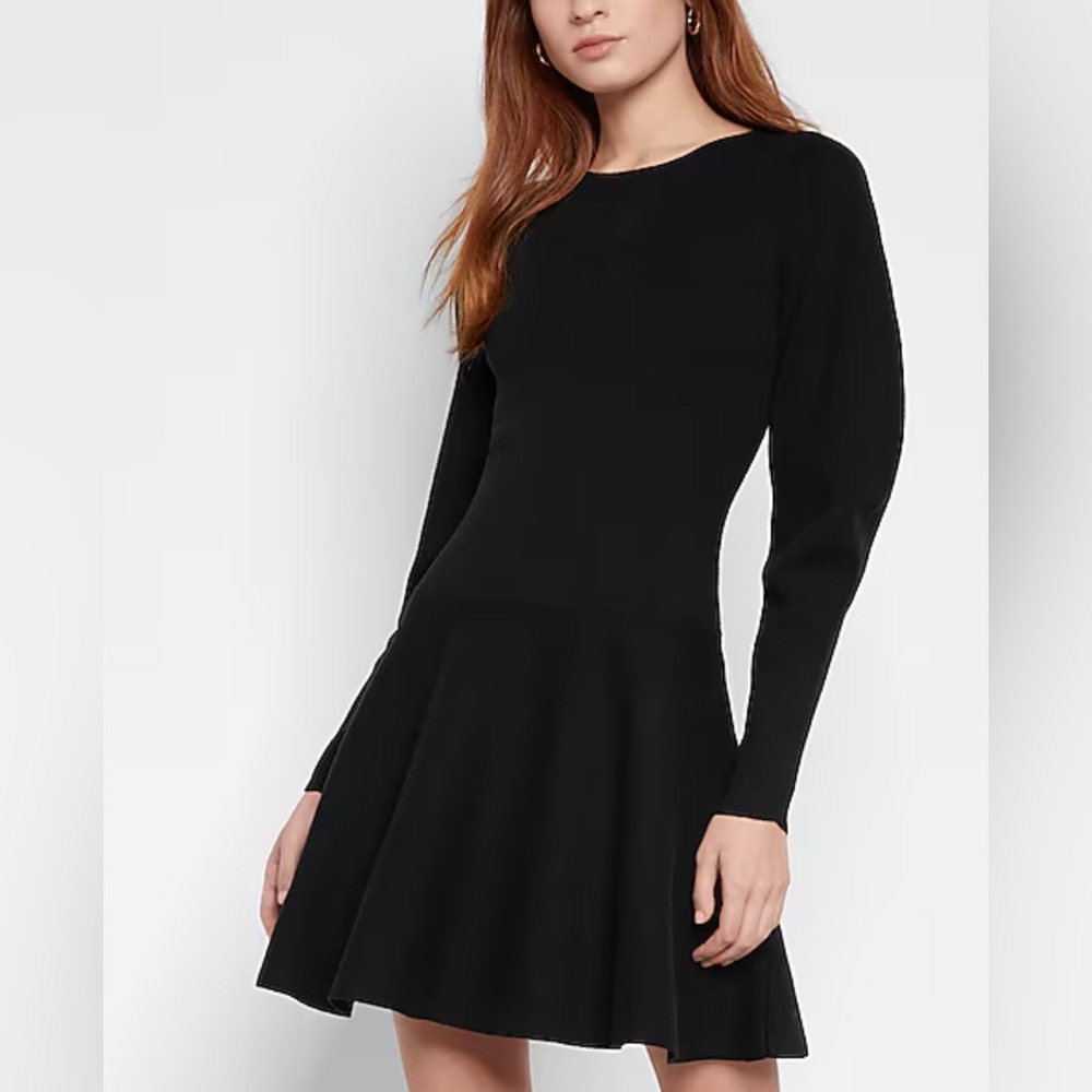 Express - black- long sleeve sweater dress